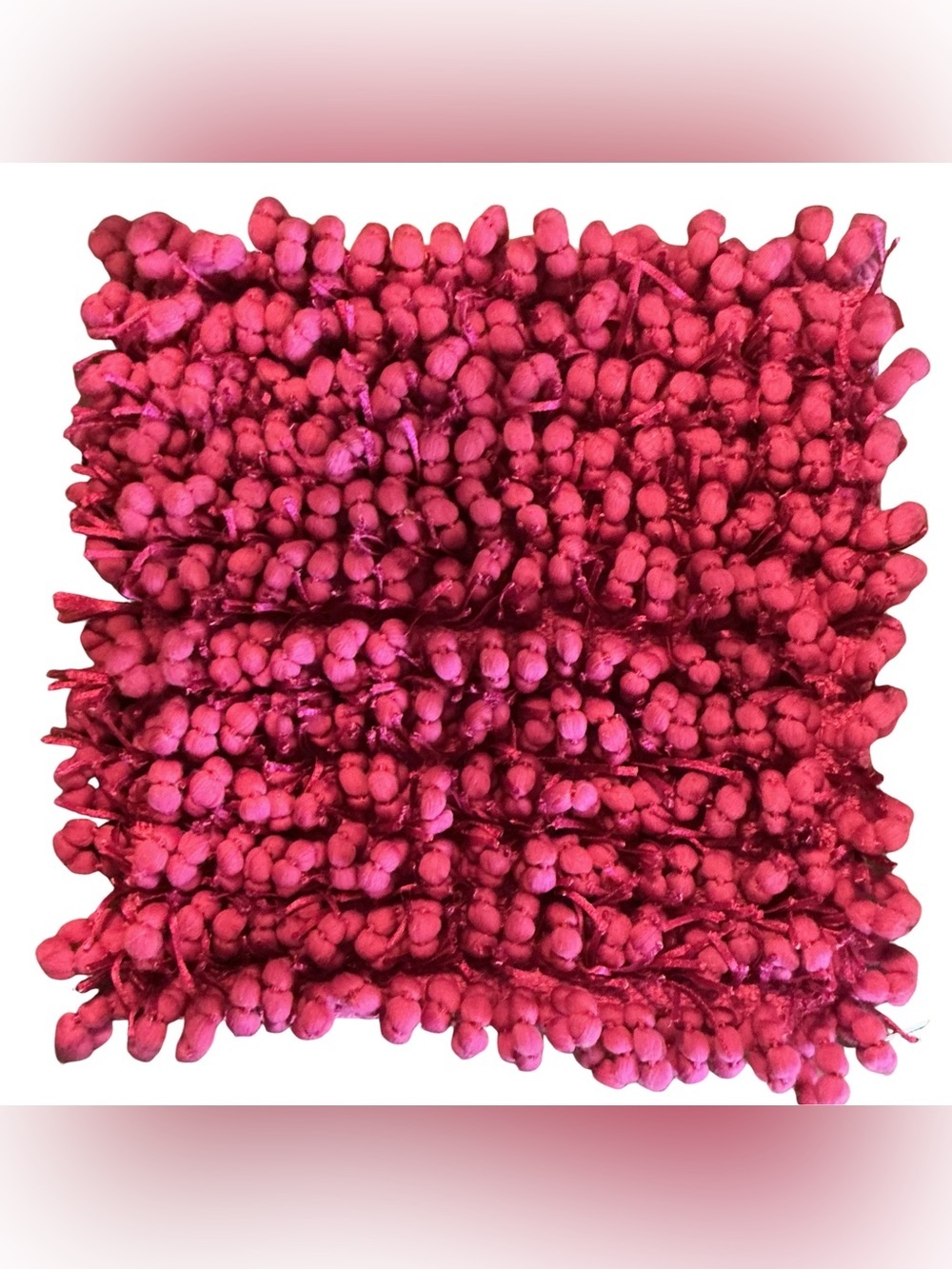 Two Cloud 9 18” Bubble and Ribbon Decorative Pillow Covers in Magenta